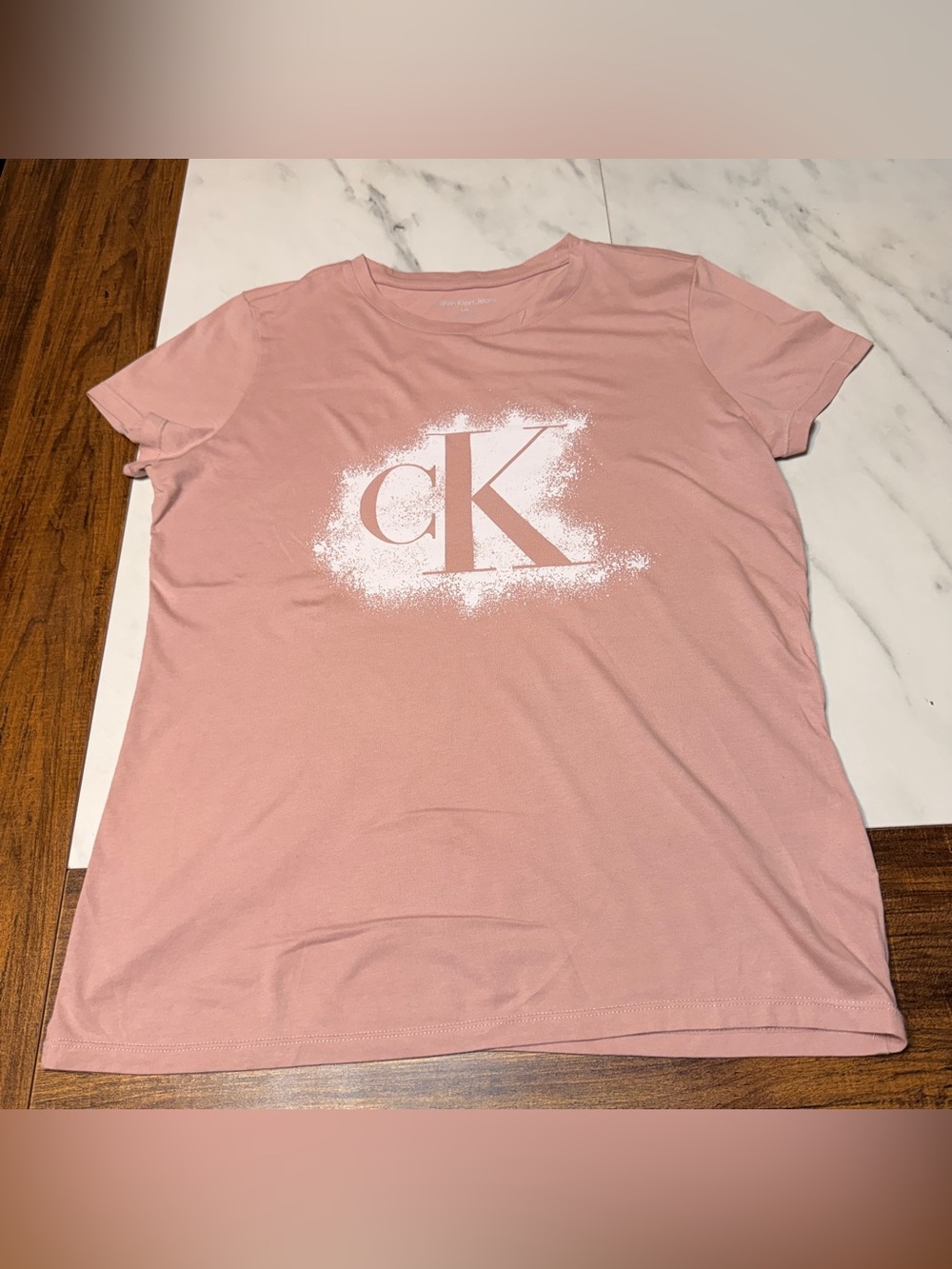 Calvin Klein Jeans Dusty Pink CK Logo Short Sleeve Tee